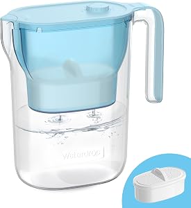 Waterdrop PT-05B-L Water Filter Pitcher, 7-Cup, NSF Certified, 200-Gallon Long-Life Filter