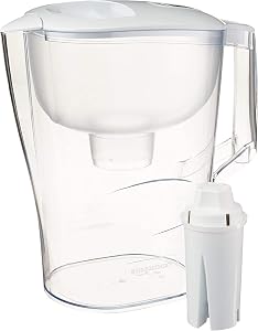 Amazon Basics 10-Cup Pitcher with Filter, Compatible with Brita Water Filter Pitcher for C