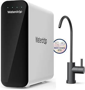 Waterdrop TSU-WB 0.01μm Ultra-Filtration Under Sink Water Filter System, 3-Stage Tankless 