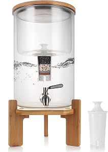 Glass Water Filter Pitcher,2.25 Gallon Water Filter Dispenser with Filter,BPA-Free,Reduces