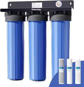 Waterdrop 3-Stage Whole House Water Filter System,with Carbon Filter&Sediment Filter,7