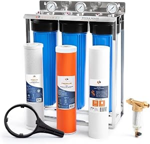 Aquaboon 3-Stage Whole House Water Filter System with 5 Micron 20x4.5 Reducing Sediment an