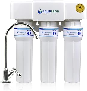 Aquasana Under Sink Water Filter | 3-Stage Max Flow Filtration | Certified to Reduce up to
