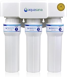 Aquasana Under Sink Water Filter | 3-Stage Max Flow Filtration | Reduces up to 99.99% of 7
