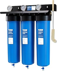 HQUA WF3-01 3-Stage Whole House Water Filtration System, Reduces Heavy Metals (Lead, Mercu