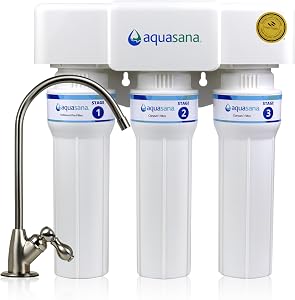 Aquasana Under Sink Water Filter | 3-Stage Max Flow Claryum Filtration | WQA Certified to
