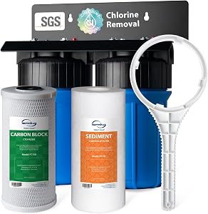 iSpring WGB21B 2-Stage Whole House Water Filtration System, with 10" x 4.5" Sedi
