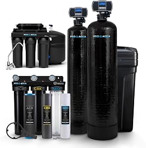 PRO+AQUA Elite 5-Stage Whole House Water Softener and Filter Bundle System for Well Water 