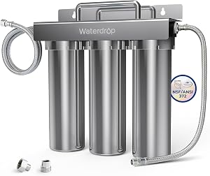 Waterdrop TST-UF 0.01μm Ultra-Filtration Under Sink Water Filter System, Stainless Steel U