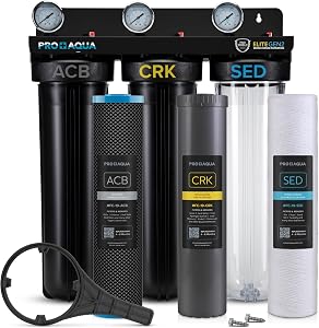 PRO+AQUA Elite Series GEN2 PRO-100-E 3-Stage Whole House Water Filtration System for City 