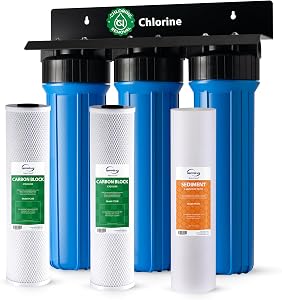 iSpring Commercial-Grade Whole House Water Filter System, Eliminates 99% Chlorine, Sedimen